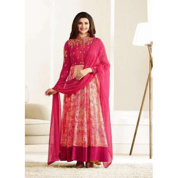 Pink Indian Anarkali Frock Designer Party Suit