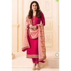 Pink Bollywood Salwar Suit Satin Georgette Kareena Kapoor Dress