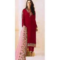 SAMBA RED GEORGETTE SUIT WITH HEAVY WORK DUPATTA