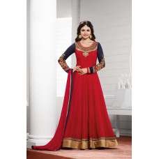 K3934 RED AND BLUE PARTY ANARKALI SUIT
