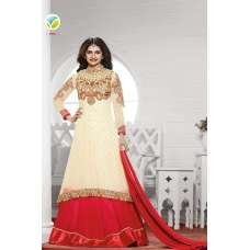 K3936 CREAM AND RED KASEESH PRACHI-19 DESIGNER ANARKALI SUIT K3936 CREAM AND RED KASEESH PRACHI-19 DESIGNER ANARKALI SUIT