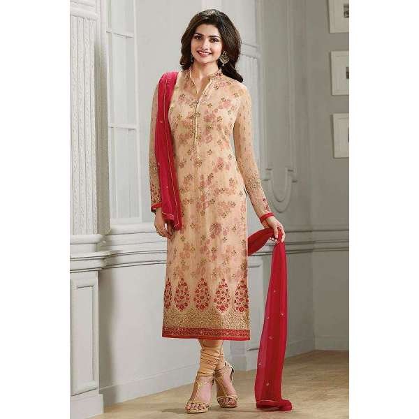 K4291 PEACH KASEESH PRACHI-22 STRAIGHT SALWAR KAMEEZ SUIT 