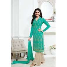 Turquoise Indian Palazzo Suit Designer Party Dress Turquoise Indian Palazzo Suit Designer Party Dress
