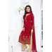 Red Pakistani Indian Embroidered Patiyala Salwar Suit