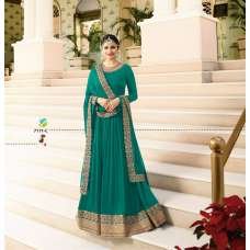 Green Floor Length Anarkali Gown Fancy Wedding Dress