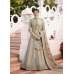 Silver Silk Designer Embroidered Suit Indian Wedding Anarkali Dress