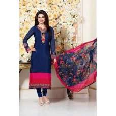 KS3481 NAVY KASEESH SILKINA CREPE SALWAR SUIT