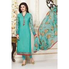 KS3484 LIMPET SHELL BLUE KASEESH SILKINA CREPE SALWAR SUIT