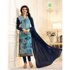 Blue Printed Salwar Kameez Summer Pakistani Suit Blue Printed Salwar Kameez Summer Pakistani Suit
