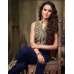 Navy Blue Party Wear Semi Stitched Velvet Suit