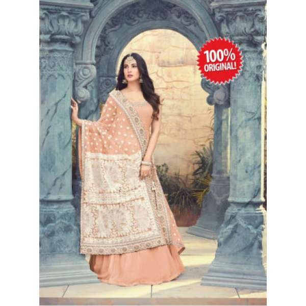 ORANGE INDIAN PAKISTANI WEDDING PARTY WEAR ANARKALI GOWN