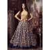 Blue & Gold Anarkali Gown Elegant Wedding Dress Blue & Gold Anarkali Gown Elegant Wedding Dress