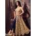 Blue & Gold Anarkali Gown Elegant Wedding Dress Blue & Gold Anarkali Gown Elegant Wedding Dress