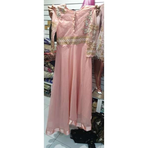 Peach Embroidered Indian Wedding Outfit