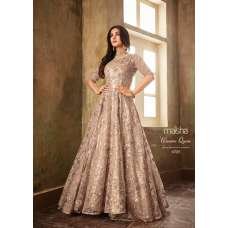 STUNNING NEW BEIGE HEAVY EMBELLISHED INDIAN WEDDING GOWN