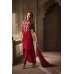 Red Fancy Party Suit Indian Elegant Dress 