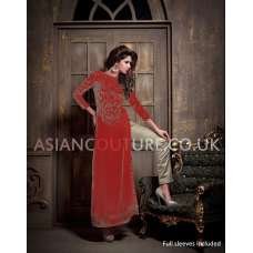 Red Hot Dress Indian Embroidered Party Salwar Suit Red Hot Dress Indian Embroidered Party Salwar Suit