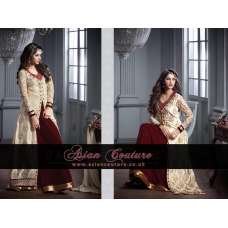 M20002-A MAROON AND SILVER GEORGETTE PARTY WEAR ANARKALI SUIT