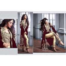 M20004-B RED AND GOLD GEORGETTE PARTY WEAR ANARKALI SUIT