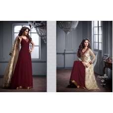 M20002 MAROON AND SILVER VELVET PARTY WEAR JACKET SUIT