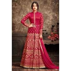 Red Traditional Anarkali Dress Designer Embroidered Party Suit Red Traditional Anarkali Dress Designer Embroidered Party Suit