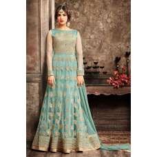 Turquoise Indian Ethnic Suit Embroidered Anarkali Dress Turquoise Indian Ethnic Suit Embroidered Anarkali Dress