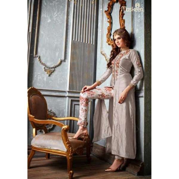Ash Grey Designer Dress Indian Party Wear Suit