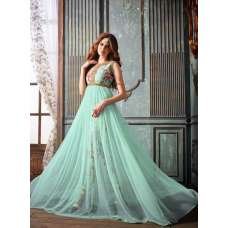 Mint Net Embroidered Indian Party Maxi Indian Party Dress Mint Net Embroidered Indian Party Maxi Indian Party Dress