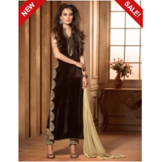 ZM2504 Coffee Brown MAISHA MASKEEN VELVET SUIT