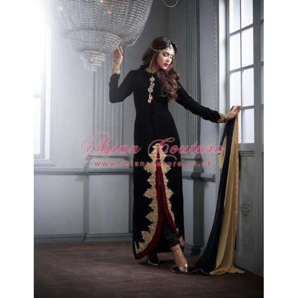 ZM2601 BLACK MASKEEN MAISHA DESIGNER SUIT