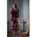 ZM2607 PLUM AND GOLD MASKEEN MAISHA DESIGNER DRESS