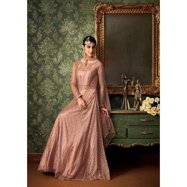 Rose Pink Indian Wedding Party Bridesmaid Designer Gown 