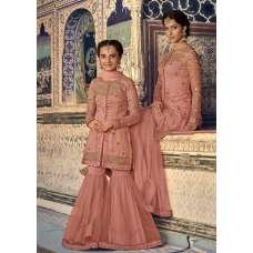 Coral Peach Matching Mother Daughter Outfit Indian Wedding Wear Suit