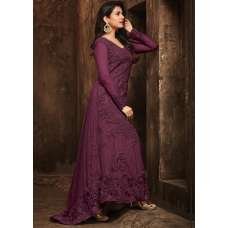 PURPLE EVENING PARTY BRIDESMAID TRAIL DRESS