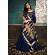 Blue Floor Length Gown Indian Designer Wedding Anarkali Dress