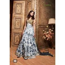 ZMS-3603 BLUE AND GOLD MAISHA MASKEEN SEEP WEDDING WEAR ANARKALI SUIT