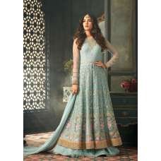 Sky Blue Indian Party Wear Asian Anarkali Wedding Bridal Dress