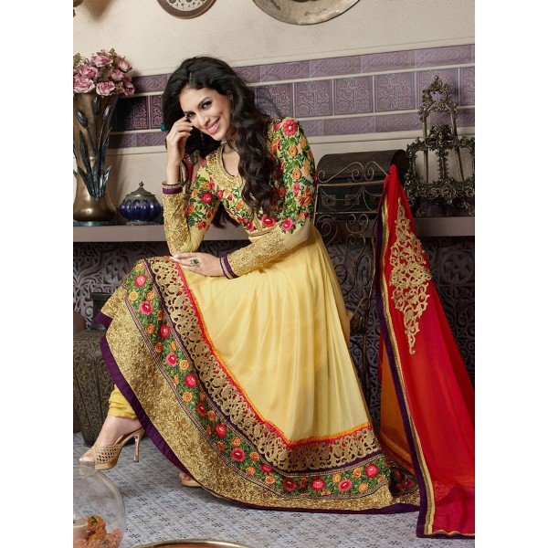 Yellow Indian Anarkali Suit