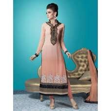 Peach Indian Party Suit Churidar Dress
