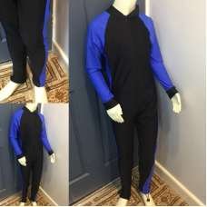 Stunning New Full Sleeve Muslim Islamic Full Cover Blue and Black Costume Modest Swimwear Burkini