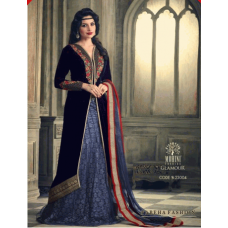 M23004 BLUE MOHINI GLAMOUR VELVET PARTY WEAR SUIT