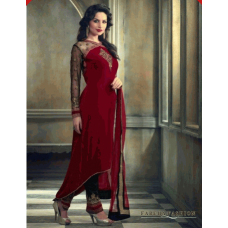 M23006 RED MOHINI GLAMOUR VELVET PARTY WEAR SUIT