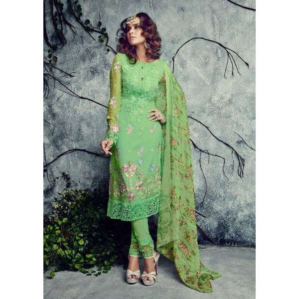 Green Pakistani Designer Embroidered Salwar Suit 