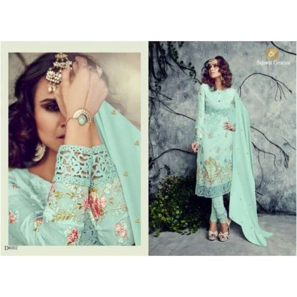 Mint Green Embroidered Pakistani Style Salwar Suit