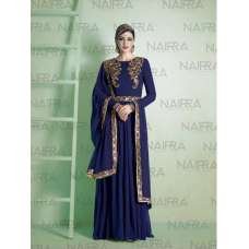 Navy Blue Pakistani Wedding Anarkali Gown