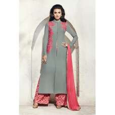 Grey & Pink Two Tone Palazzo Style Indian Suit