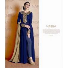 Navy Blue Indian Party Wear A Line Trouser Style Suit Navy Blue Indian Party Wear A Line Trouser Style Suit