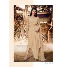 Beige High-Low Style Indian Designer Suit Beige High-Low Style Indian Designer Suit