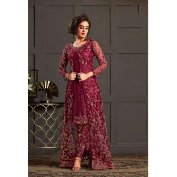 Red Heavy Embroidered Indian Ethnic Salwar Suit