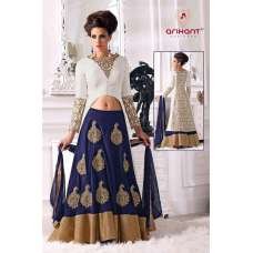 A0002 White and Blue Arihant Wedding Wear Lengha Dress A0002 White and Blue Arihant Wedding Wear Lengha Dress
